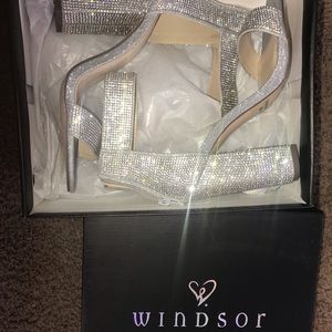 Brand new silver diamond heels!
